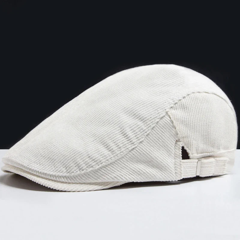 béret homme côtelé, béret en coton et polyester, béret élégant homme, accessoire masculin contemporain, béret ajustable