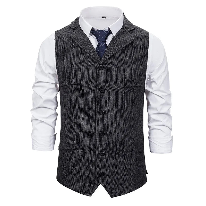 gilet homme à revers, gilet en polyester, gilet homme élégant, gilet décontracté, gilet polyvalent