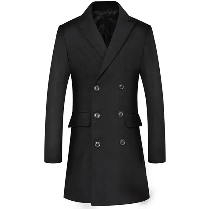 Manteau homme croisé uni, Long manteau homme, Long manteau homme, Manteau homme, Manteau homme, Modèle de thème