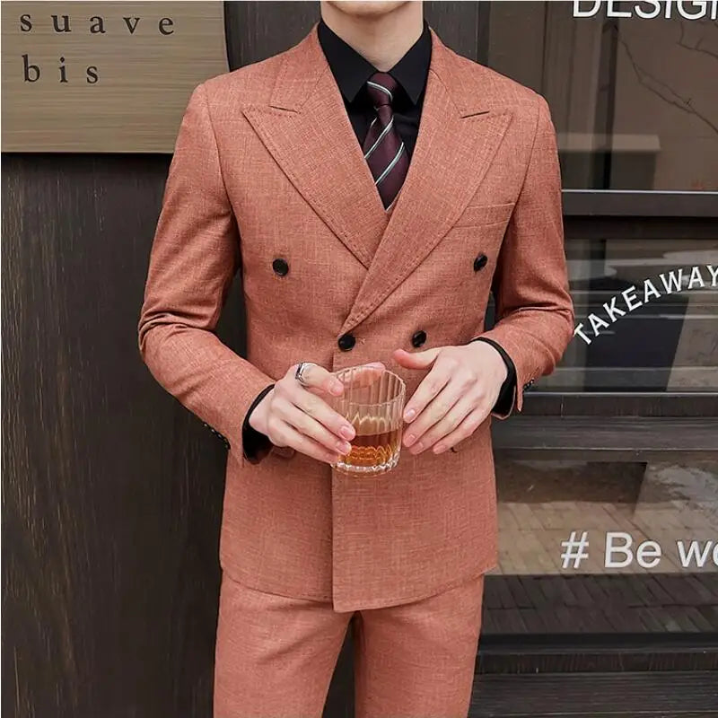 Costume Croisé, Costume Homme Croisé, Costume Homme Complet, Costume Homme à Large Revers, Costume Homme, Costume
