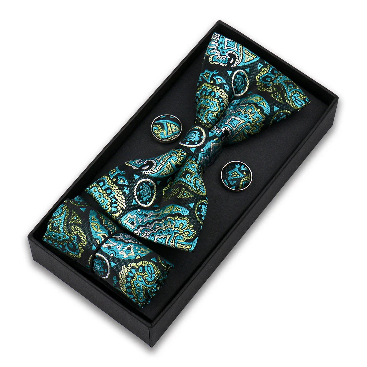 coffret cravate nœud papillon, nœud papillon imprimé, accessoire homme élégant, coffret cadeau masculin, ensemble cravate sophistiqué