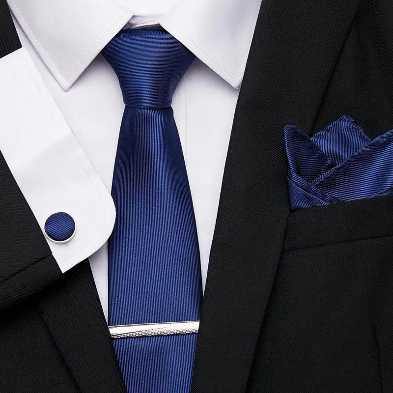 coffret cravate unie, cravate en soie et polyester, accessoire homme élégant, boutons de manchette de luxe, coffret cadeau pour homme
