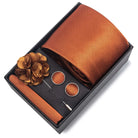 coffret cravate unie, cravate en soie luxe, ensemble accessoires homme, épingle de revers pour homme, cravate pour mariage