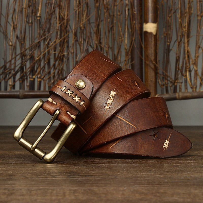 ceinture homme cuir vintage, ceinture cuir véritable, ceinture classique homme, accessoire homme élégant, ceinture robuste