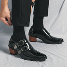 chaussure homme talon bloc, chaussure homme détail croco, chaussure de ville laçage, chaussure homme élégante originale, chaussure homme bout pointu
