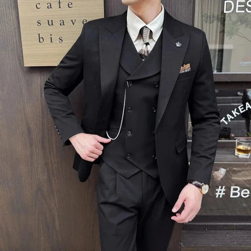 Costume Slim, Costume Homme Slim Fit, Costume Homme Complet, Costume Homme, Costume avec Gilet Croisé, Costume