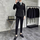 Costume, costume homme, costume croisé, costume homme à rayures craie, costume homme à rayures craie, costume homme croisé à rayures
