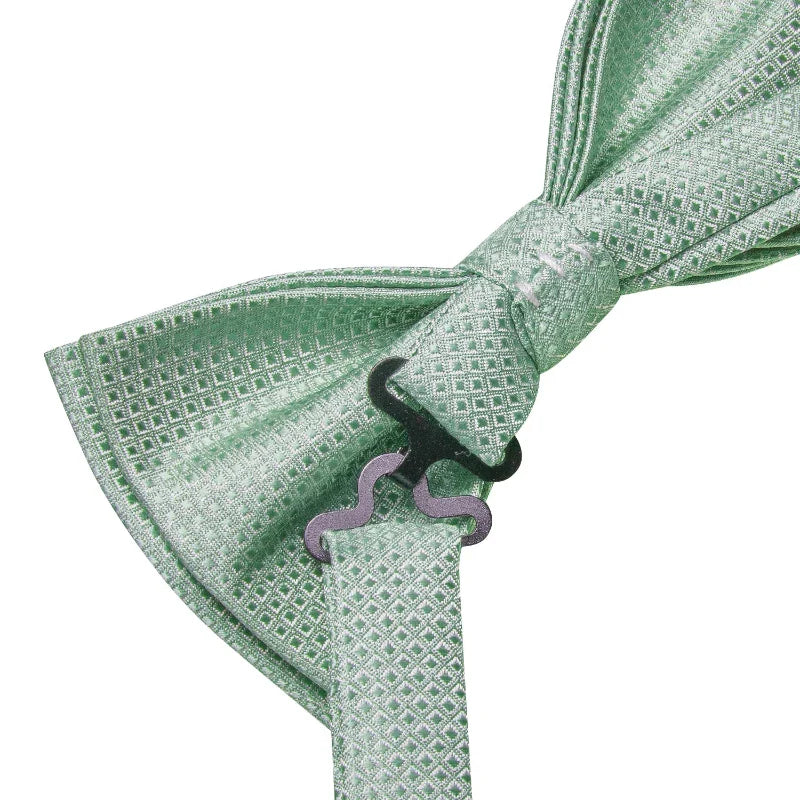 nœud papillon vert menthe, coffret nœud papillon, accessoire homme moderne, boutons de manchette, nœud papillon en soie
