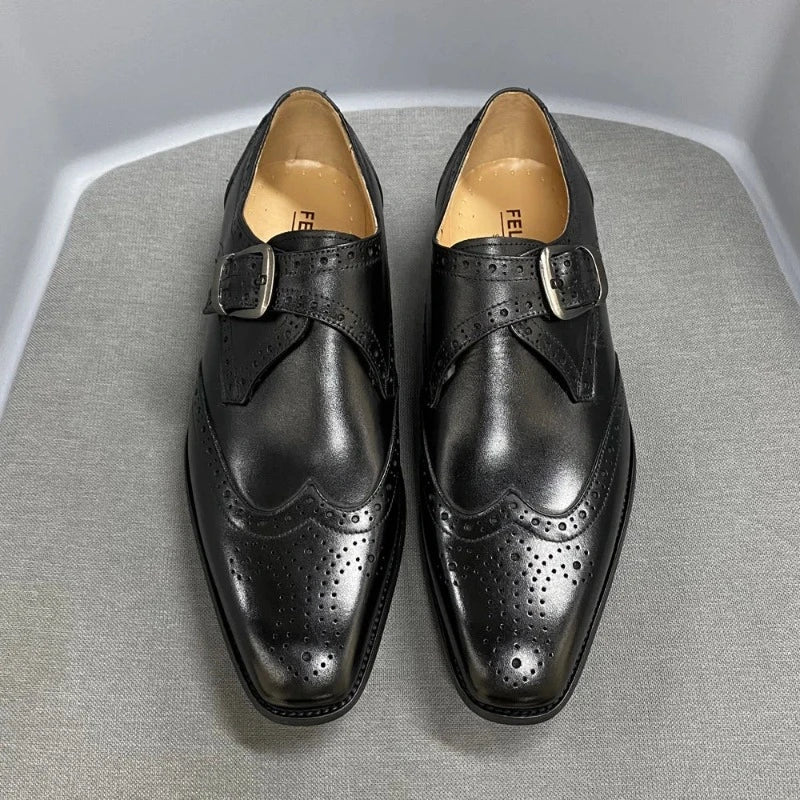 chaussure homme italienne, chaussure en cuir homme, chaussure de ville luxe, chaussure à boucle homme, chaussure formelle élégante