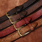 ceinture homme cuir gravé, ceinture vintage, accessoire homme élégant, ceinture artisanale, boucle en cuivre