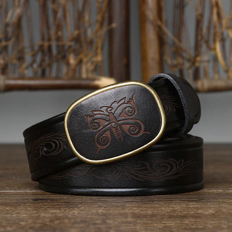 ceinture homme cuir, ceinture papillon, ceinture artisanale, accessoire homme bohème, ceinture cuir véritable