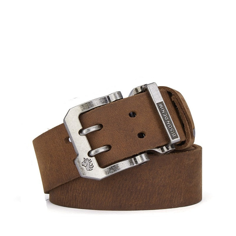 ceinture homme cuir de bison, ceinture cuir véritable, ceinture BISON DENIM, accessoire homme luxe, ceinture classique