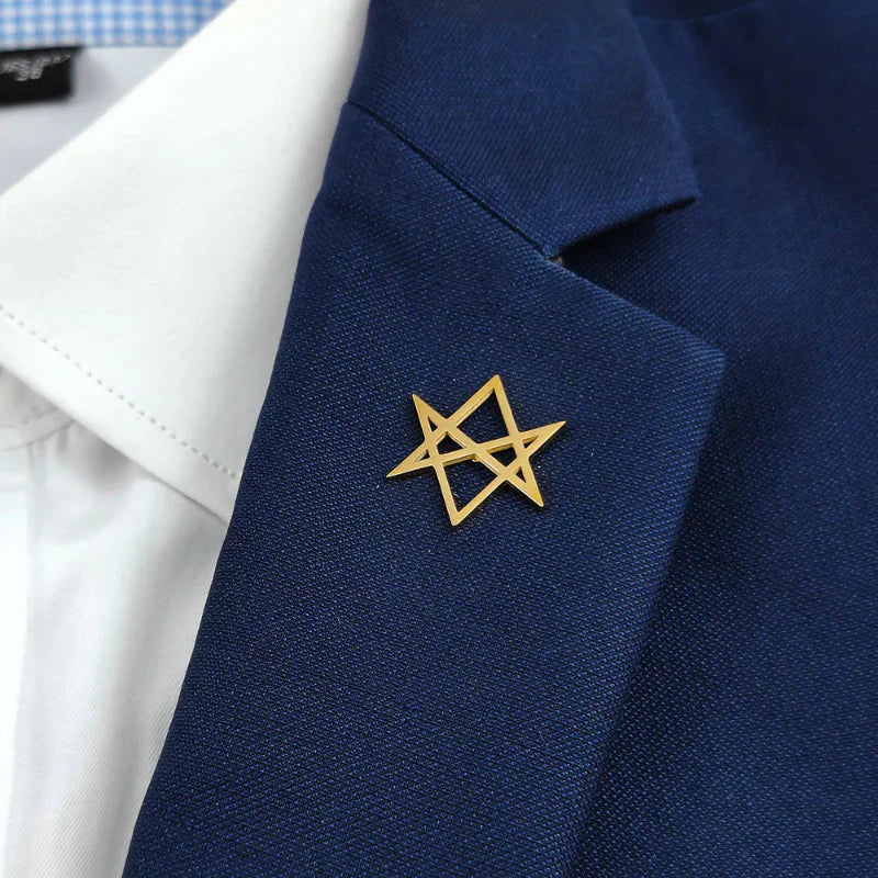 broche homme, broche étoile, accessoire costume, broche élégante, bijou homme argenté