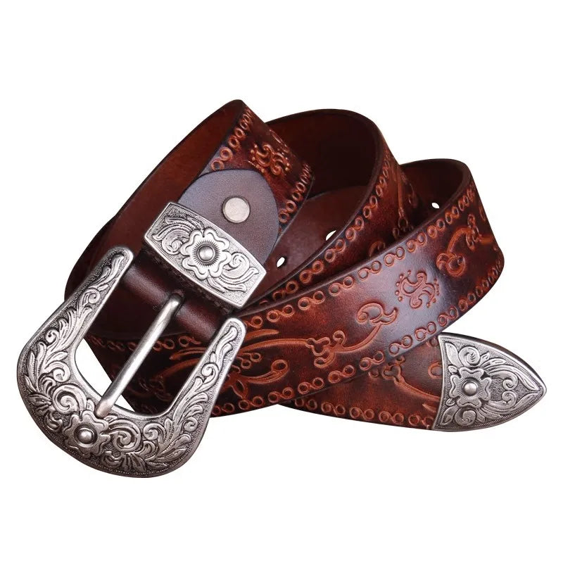ceinture homme style western, ceinture en cuir de vache, boucle imposante, accessoire homme rustique, ceinture gravée