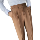 pantalon taille haute homme, pantalon slim habillé, pantalon homme élégant, pantalon formel taille haute, pantalon homme polyester