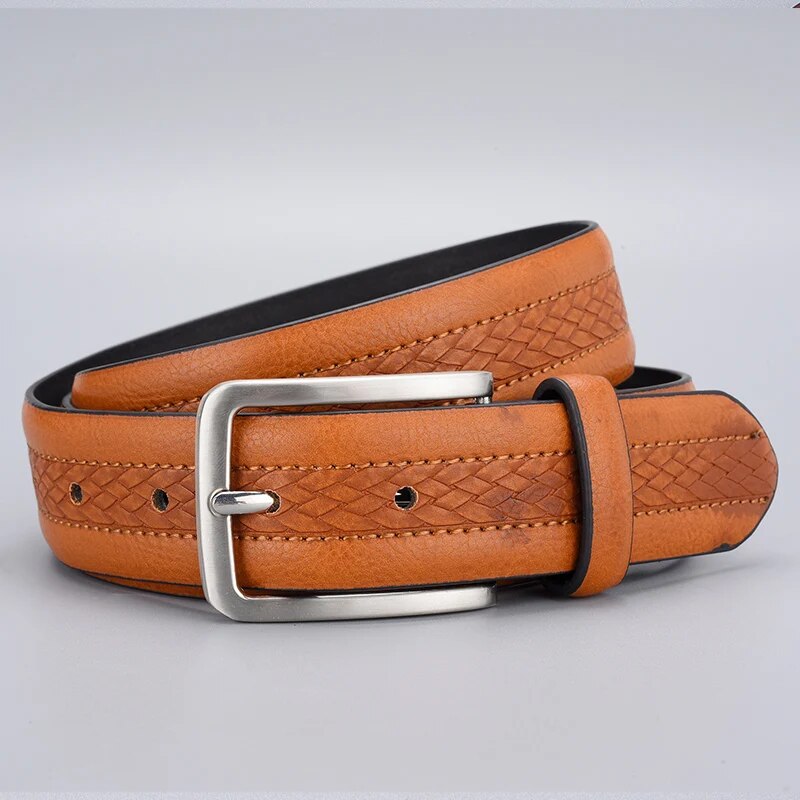 ceinture homme, ceinture en cuir tressé, accessoire homme casual, ceinture élégante, ceinture boucle métal