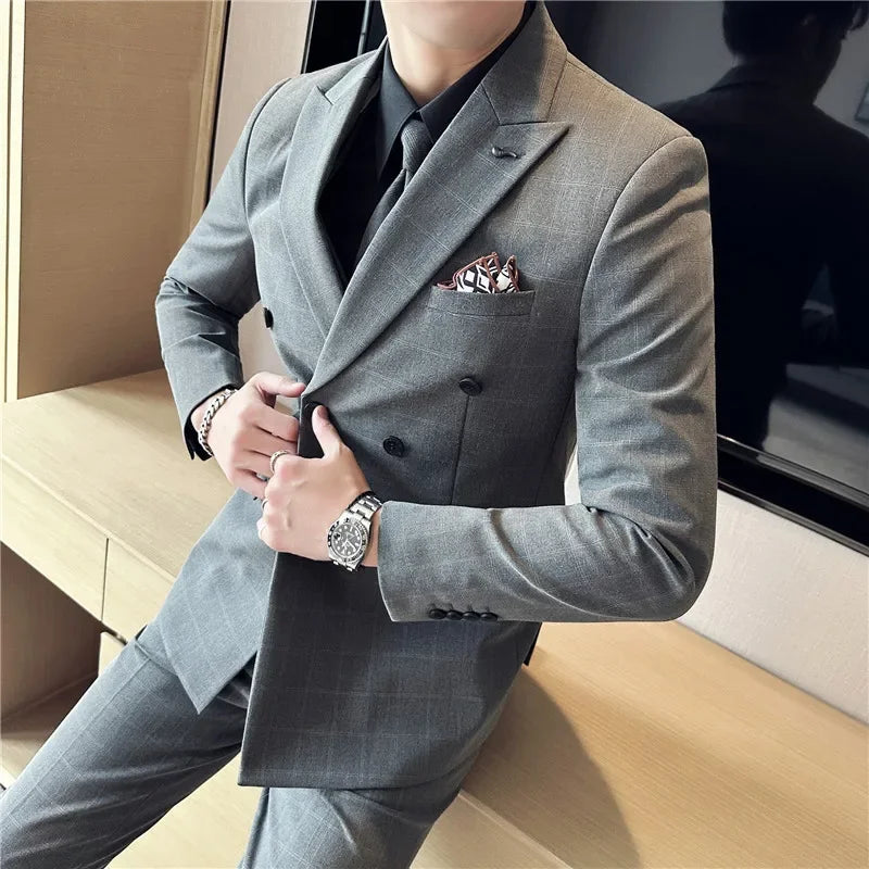 Costume Croisé 3 Pièces, Costume Croisé, Costume Homme à Carreaux, Costume Homme Slim Fit, Costume Homme Slim, Costume Homme Moderne, Costume Homme Complet, Costume Homme, Costume, Costume 3 Pièces