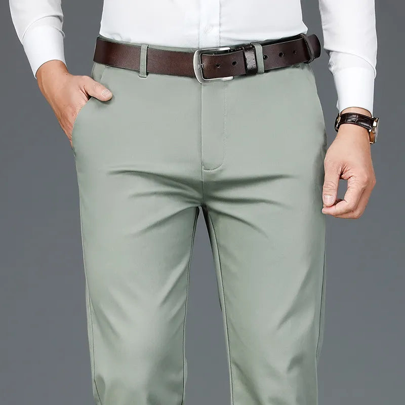 pantalon homme casual chic, pantalon homme habillé, pantalon homme confortable, pantalon homme léger, pantalon homme coton polyester