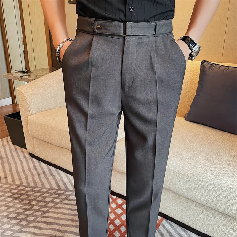 pantalon tailleur slim, pantalon homme élégant, pantalon de costume slim, pantalon homme polyester, pantalon de bureau homme