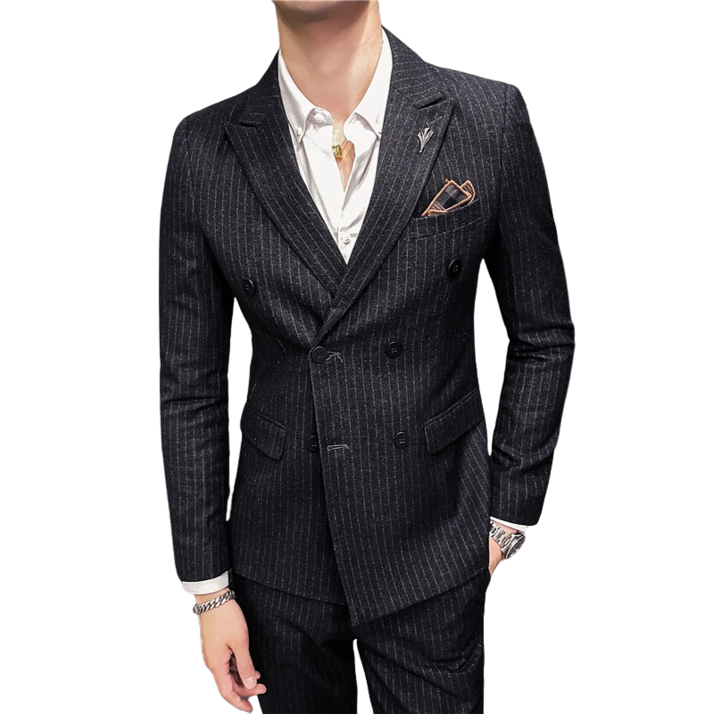 Costume Homme, Costume Homme Complet, Costume Homme Rayé, Costume Homme Croisé Slim, Costume Homme Croisé Slim à Rayures, Costume Homme Croisé, Costume