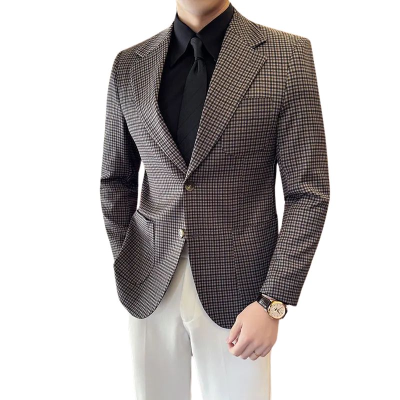 Blazer Masculino Xadrez, Blazer Masculino Slim, Blazer Masculino Britânico 