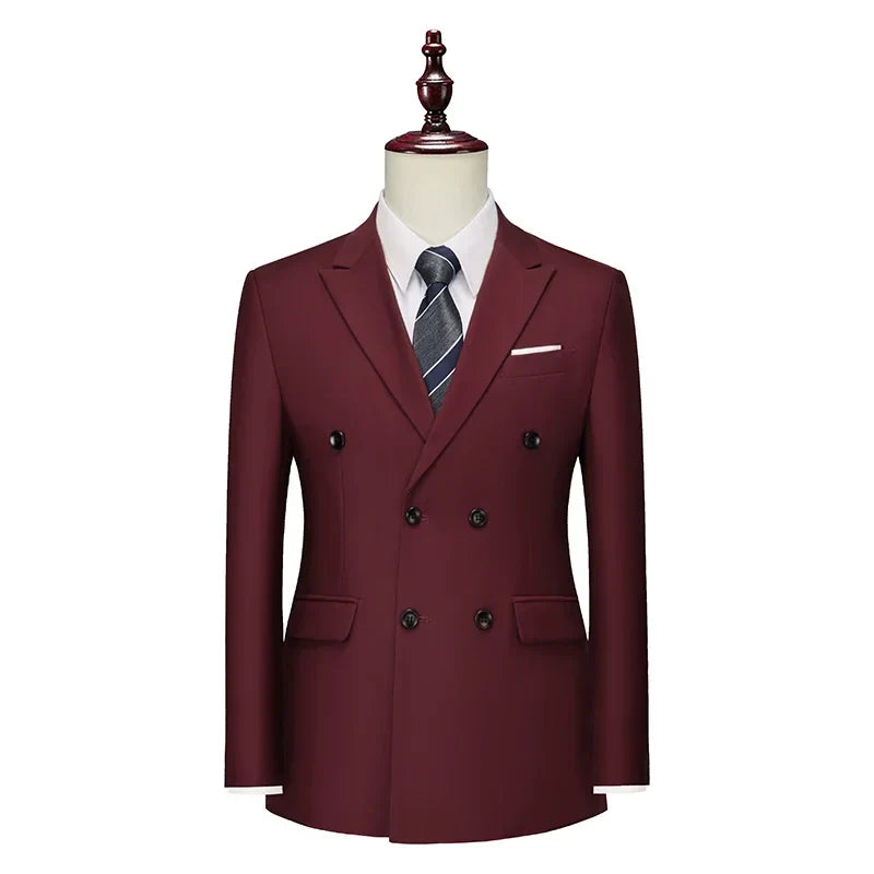 veste, Veste croisée homme élégante, Vêtement formel haut de gamme homme, Veste homme style sophistiqué, Veste de costume coupe slim homme





