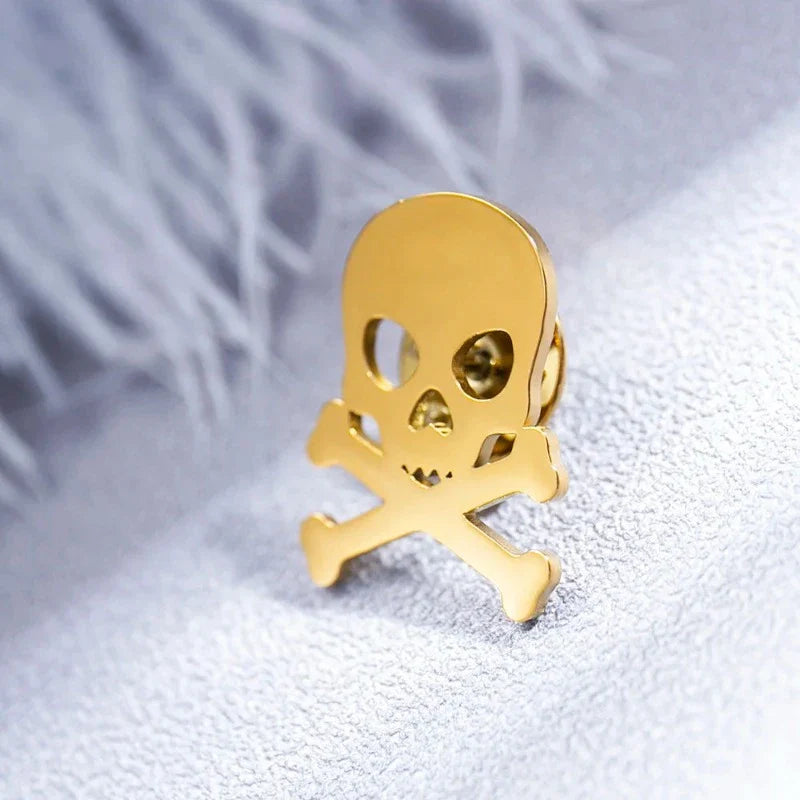 broche homme crâne, broche tête de mort, accessoire costume original, broche élégante, bijou homme unique