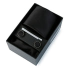 coffret cravate unie, cravate en soie et polyester, accessoire homme élégant, boutons de manchette de luxe, coffret cadeau pour homme