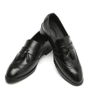 mocassin homme élégant, chaussure à glands homme, mocassin brogue homme, chaussure de ville marron, chaussure homme formelle