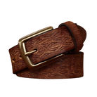 ceinture homme cuir gravé, ceinture vintage, accessoire homme élégant, ceinture artisanale, boucle en cuivre